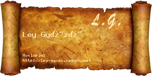 Ley Győző névjegykártya